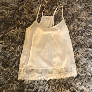 White tank top with lace bottom